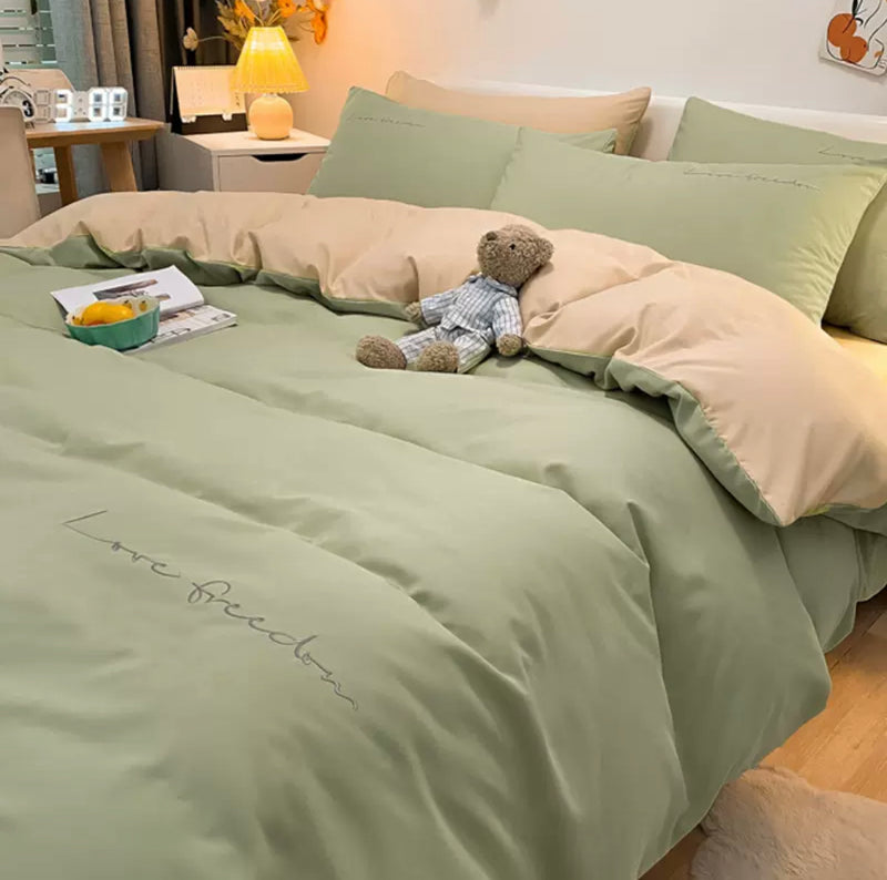 غطاء سرير اربع قطع للربيع والخريف غطاء سرير بسيط لحاف جيد