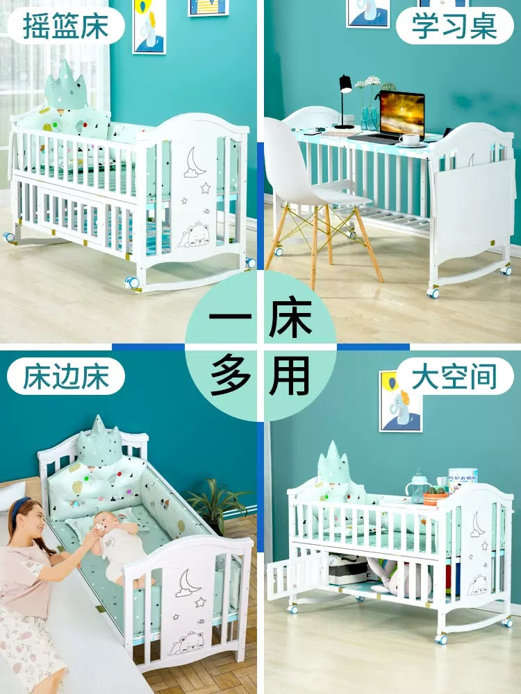 سرير متعدد والوظائف خشب متين اوروبي حديث سرير اطفال روعه