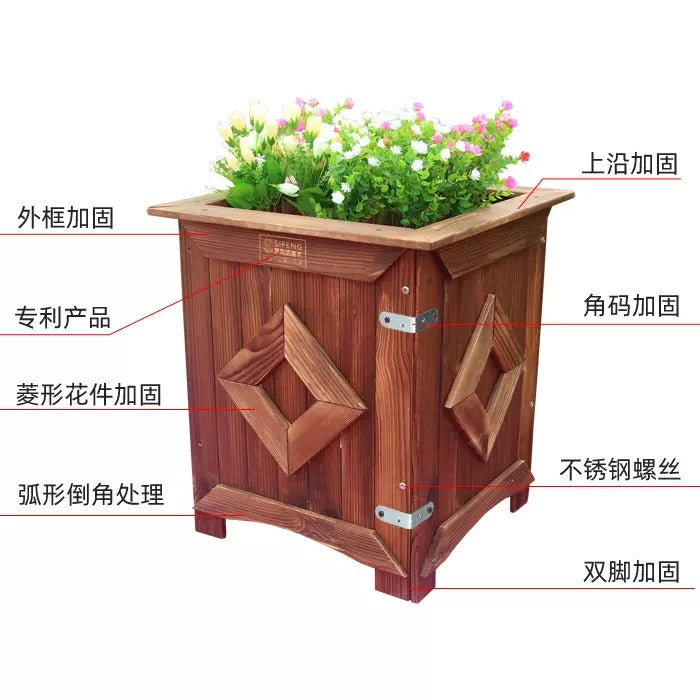 صندوق زهور خشبي مضاد التاكل
