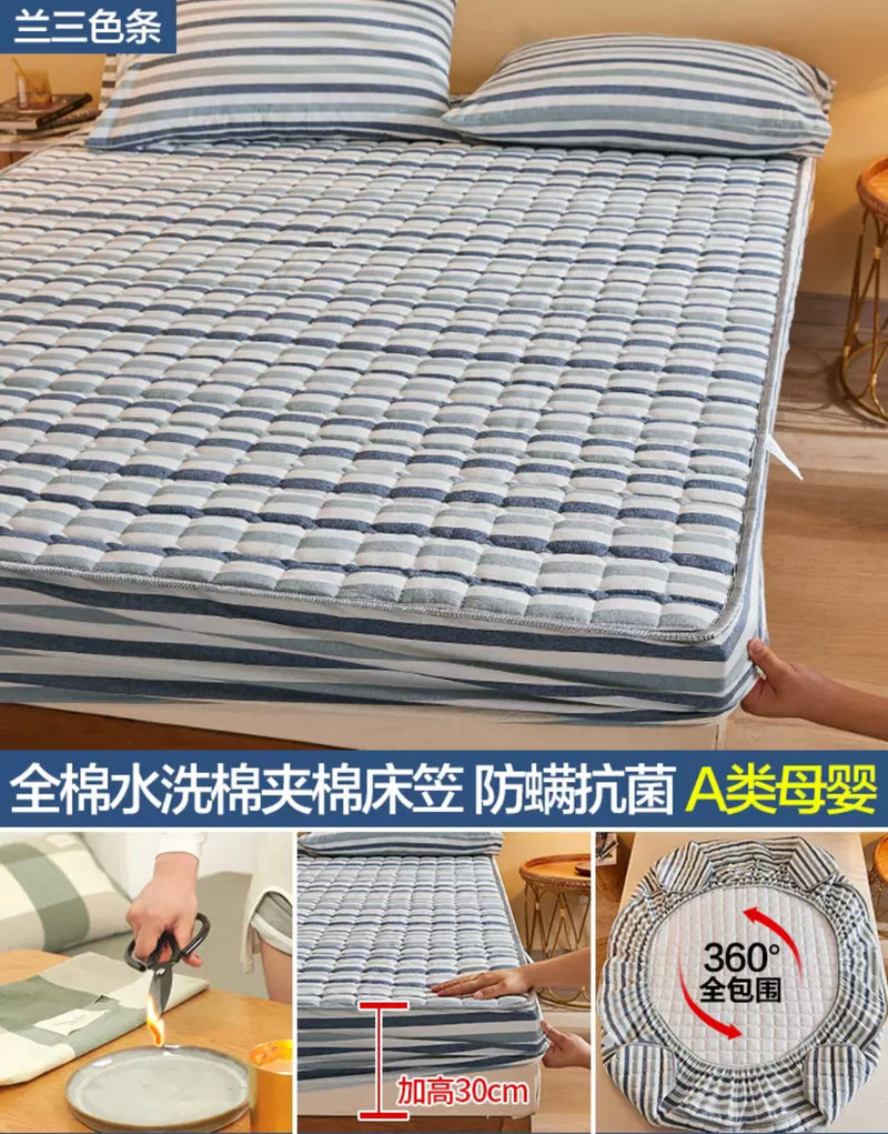 مفرش سرير قطني مكون من ثلاث قطع