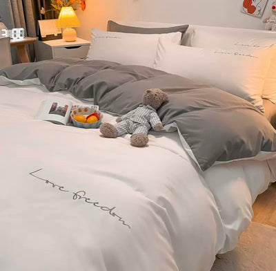 غطاء سرير اربع قطع للربيع والخريف غطاء سرير بسيط لحاف جيد