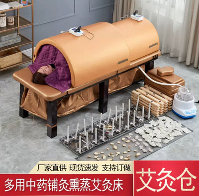 متجر الطب الصيني الكي مستودع التبخير سرير كامل للجسم ساونا التدفئه