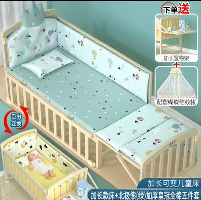 سرير خشب متين غير مصبوغ سرير اطفال وحديثي الولاده